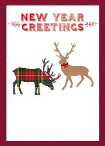 Christmas Card - New Year - Reindeer