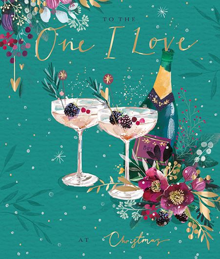 Christmas Card - One I Love - Christmas Bubbles
