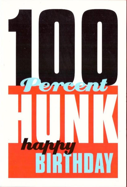 One I Love Birthday Card - 100 Percent HUNK