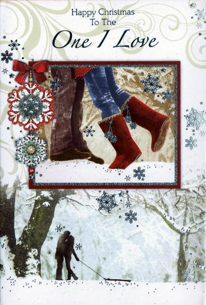 Christmas Card - One I Love - Couple Kissing