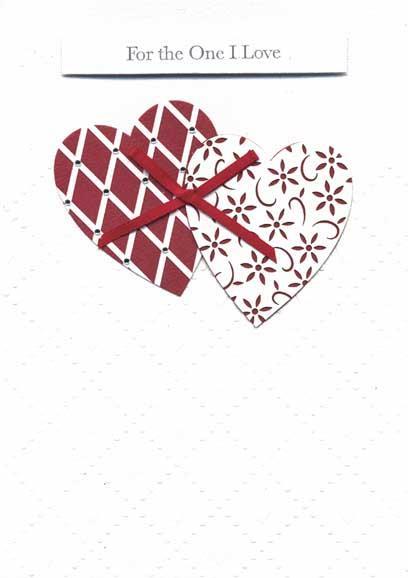 One I Love Card - Red & White Hearts-For The One Valentine's Day Cards in France