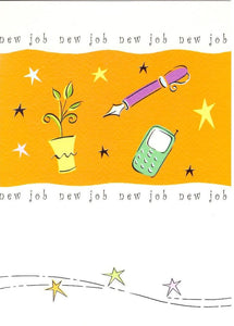 New Job Card - Icons, Plant, Fountain Pen & Mobile Phone