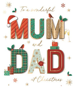 Christmas Card - Mum and Dad - Wonderful Mum And Dad