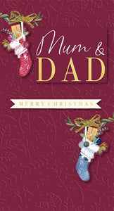 Christmas Card - Mum and Dad - Christmas Stockings