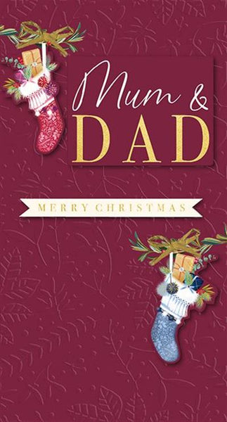 Christmas Card - Mum and Dad - Christmas Stockings