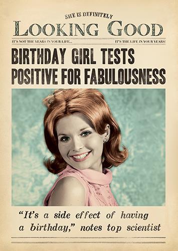 Humour Card - Tests Positive Fabulousness