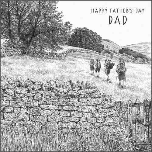 Father's Day Card - Hiking Scene Father's Day Dad