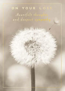 Sympathy Card - Dandelion On Your Loss