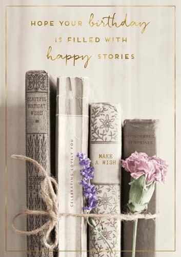 Birthday Card - Books Happy Stories