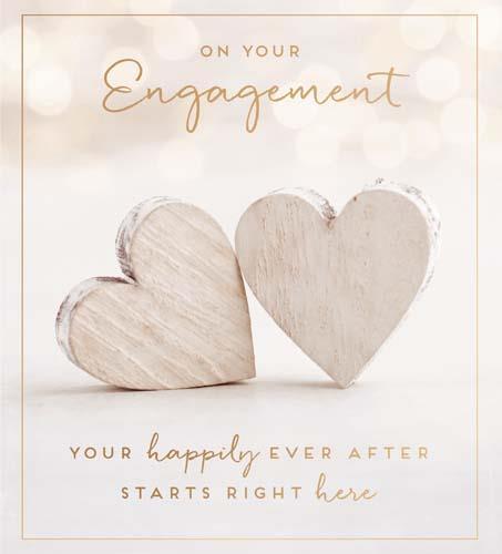 Engagement Card - Hearts Happily Ever After