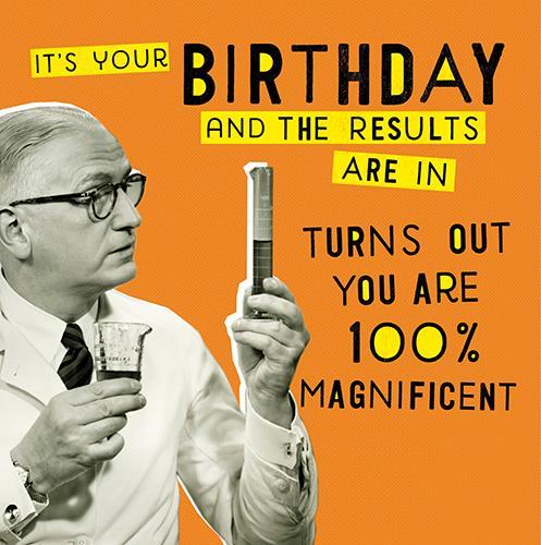 Humour Card - Birthday Results Are In