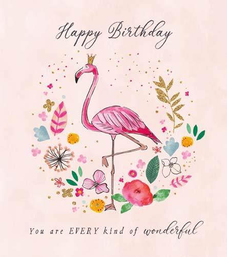 Birthday Card - Flamingo Every Kind Of Wonderful