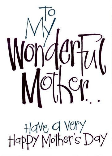Mother's Day Card - Wonderful Mother Text