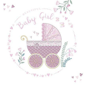 New Baby Card - Baby Girl - Beautiful Baby Girl