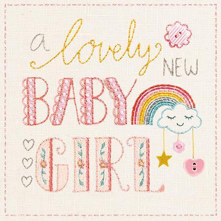 New Baby Card - Baby Girl - Lovely New Baby Girl