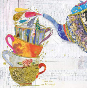 Birthday Card - Teapot and Cups