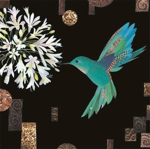 Blank Card - Blue Hummingbird With Nerina
