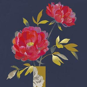 Blank Card - Warm Coral Peonies