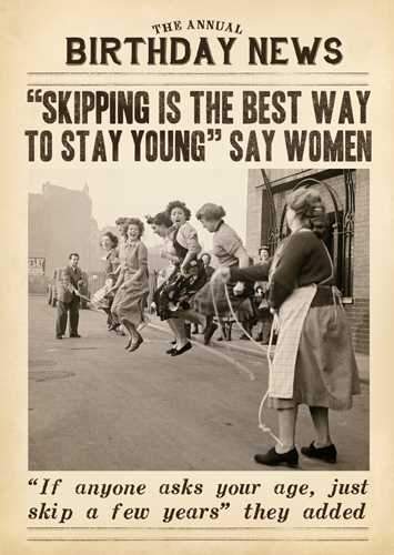 Humour Card - Skipping Best Way To Stay Young
