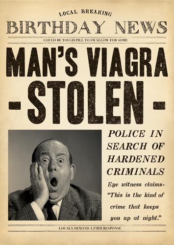 Humour Card - Man's Viagra Stolen