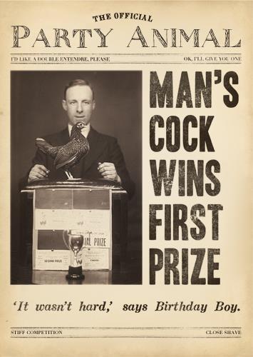 Humour Card - Mans Cock Wins First Prize