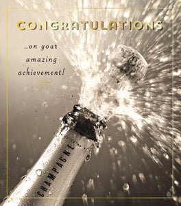 Congratulations Card - Champagne Bottle Popping