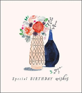 Birthday Card - Special Birthday Wishes Vases