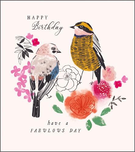 Birthday Card - Two Birds Fabulous Day
