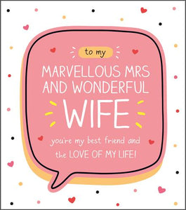 Valentine Card - Wife - Marvellous Mrs Valentine's Day Cards in France