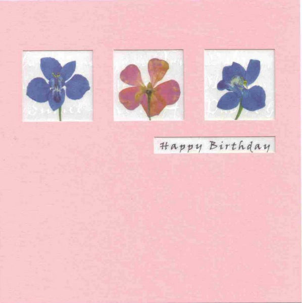Birthday Card - Bright Blue and Pink