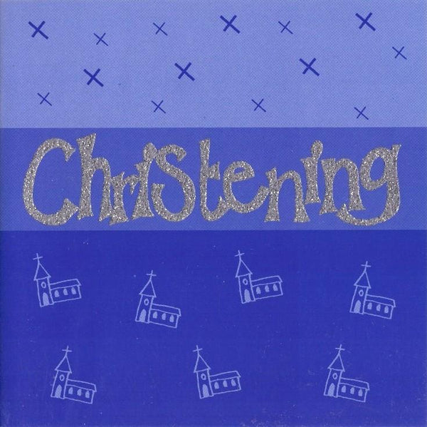 Christening Card - Glitter Text