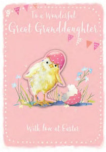 Easter Card - Great-Granddaughter - Easter Chick from Ling Design, Easter Cards in France, Cartes de Paques en France, English Cards in France