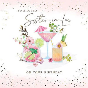 The Great British Card Company Sister-in-Law Birthday - Three Cocktails