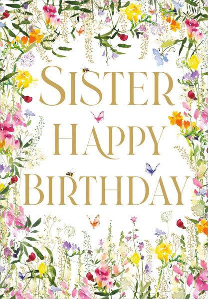 Sister Birthday - Wild Flower Text