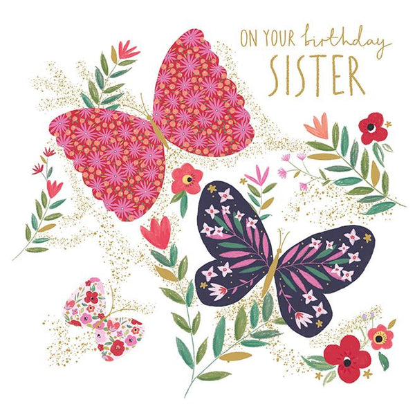 Sister Birthday - Floral Butterflies