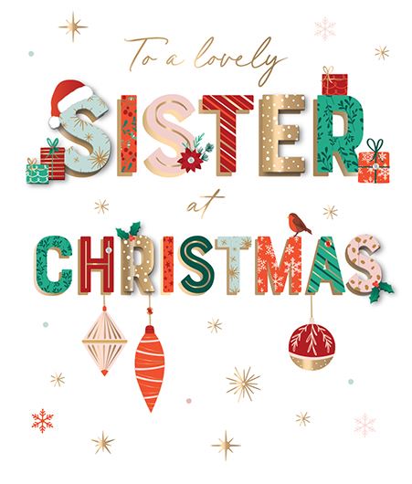 Christmas Card - Sister - Lovely Sister