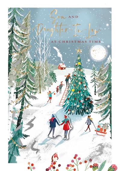 Christmas Card - Son and Daughter-in-Law - Gathering The Tree