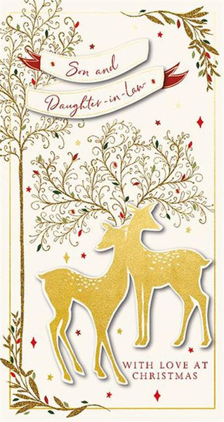 Christmas Card - Son and Daughter-in-Law - Festive Deer
