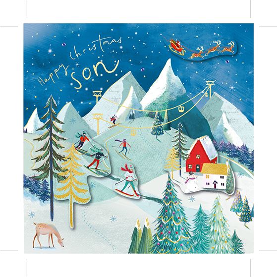 Christmas Card - Son - Christmas Skiers