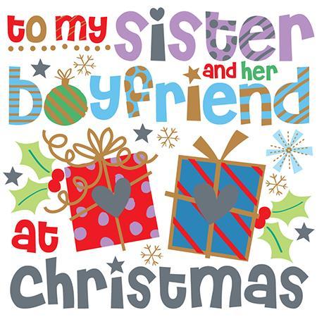 Christmas Card - Sister and Boyfriend - Large Text
