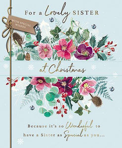 Christmas Card - Sister - Yig Floral Strip