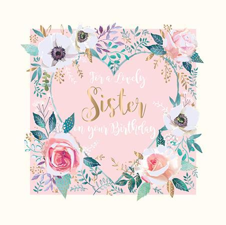 Sister Birthday - Floral Heart