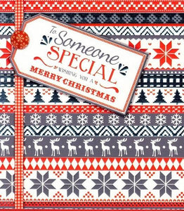 Christmas Card - Someone Special - Patterned Stripes