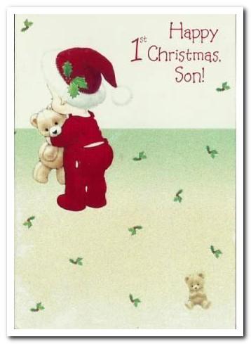 Christmas Card - Son 1st Christmas - Boy & Bear