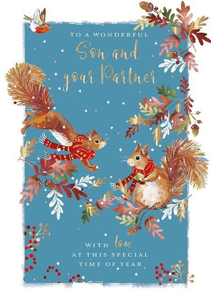 Christmas Card - Son and Partner - Woodland Christmas