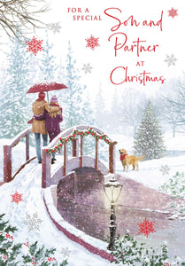 Christmas Card - Son and Partner - Couple/Bridge from Nigel Quiney Publications, English Cards in France