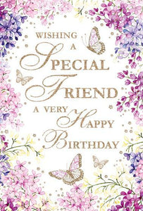 Birthday Card - Special Friend - Lilac/Butterflies