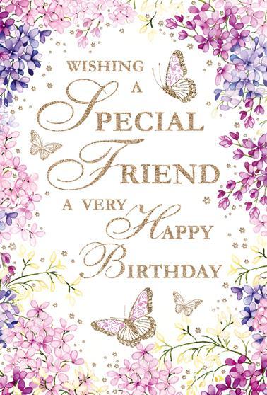 Birthday Card - Special Friend - Lilac/Butterflies