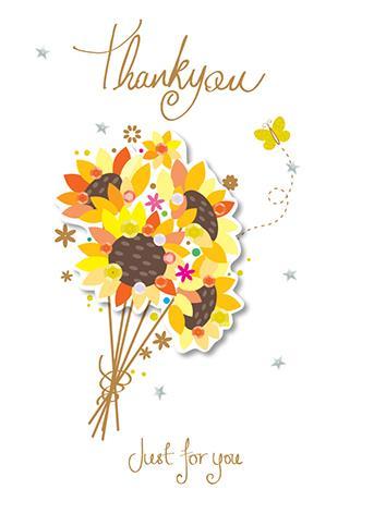 Thank You Card - Tied Bright Flowers