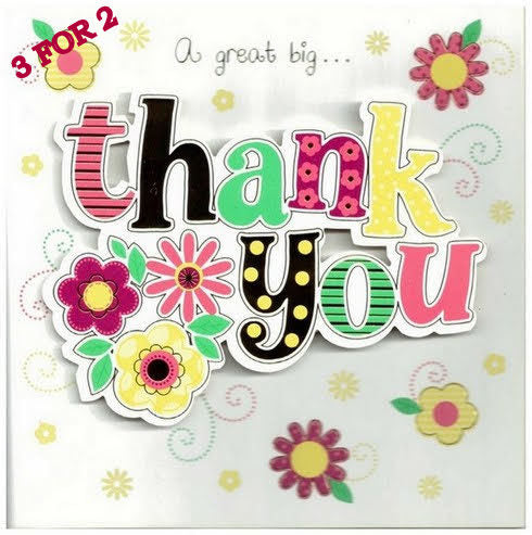 Thank You Card - Flowers & Text